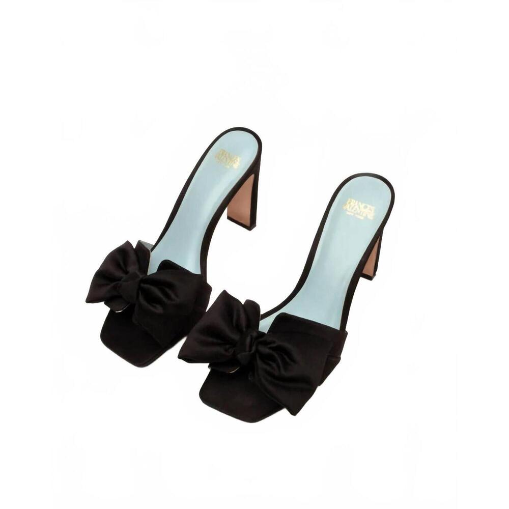 NEW FRANCES VALENTINE women's hilary heels in black satin - Picture 2 of 3